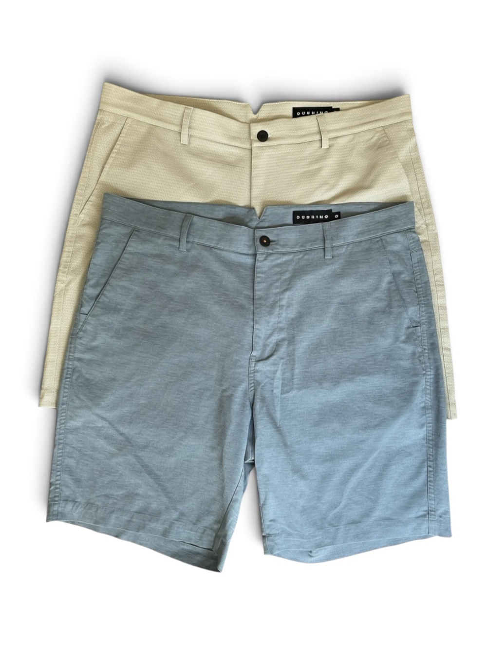 DUNNING Performance Golf Shorts Lot of 2 Bundle EVERBEST SZ 34 Grey Tan 9"   EUC